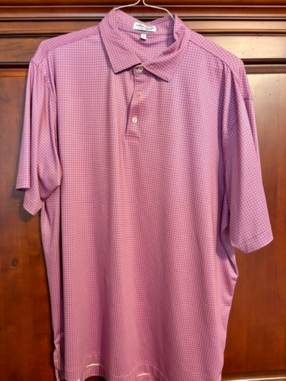 Peter Millar Like New Mens Polo Size XL Pink/ Pattern